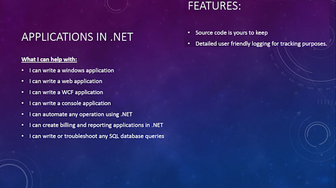 create a Windows or Web application using dotnet