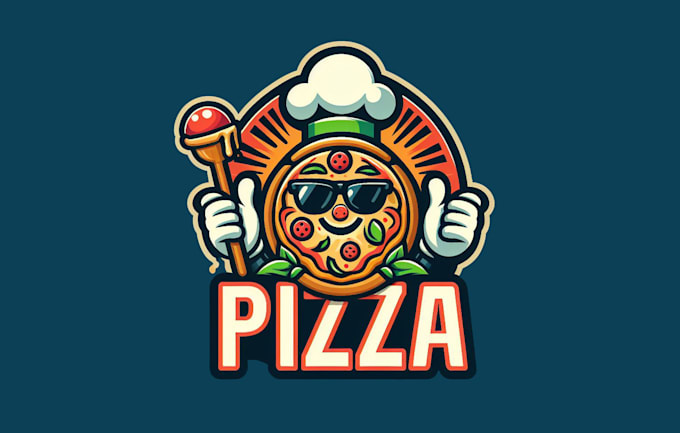 design creative pizza mascot logo design in 12 hours