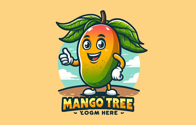 design creative mango tree mascot logo  in very short time