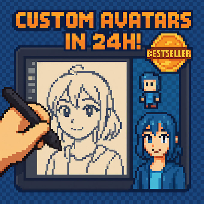 design custom ai anime avatar and pixel art for twitch, discord