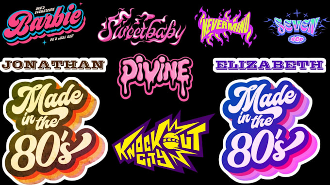 Do an original 80s retro 90s pop art, comic text style and logo by