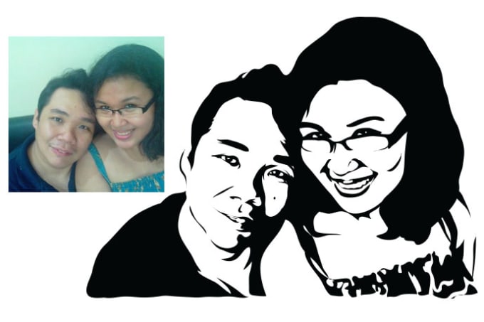 Turn your photo into black and white line art by Gwendy730 | Fiverr