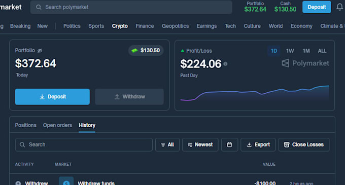 develop polymarket arbitrage bot on btc 15min market