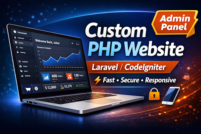 build custom PHP website with laravel or codeigniter