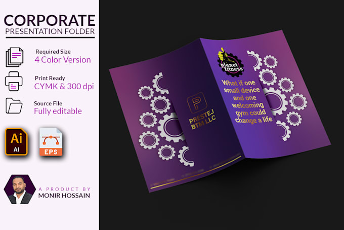 design stunning presentation and business folder for your brand identity