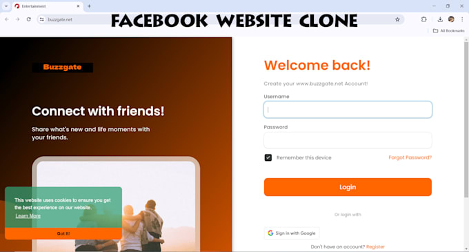 build a facebook clone website with PHP
