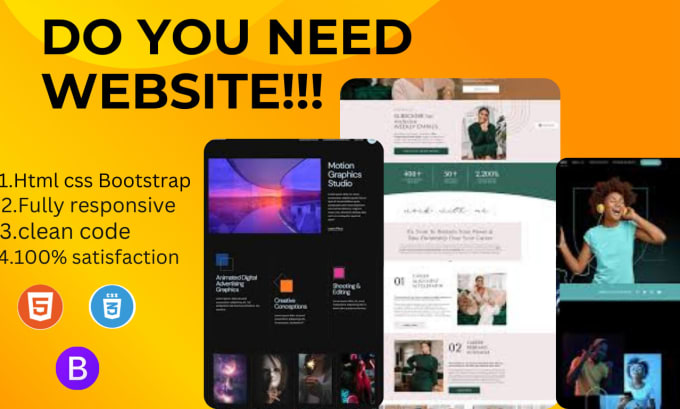 Design any types of website with html, css, bootstrap by Shohel8667 ...