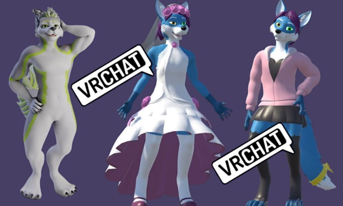 Vrchat avatar furry avatar fursona gmod 3d character vr character by ...