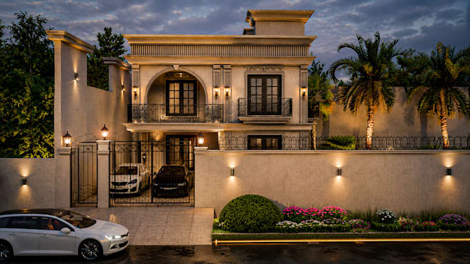 design and render your modern house exterior in 4k