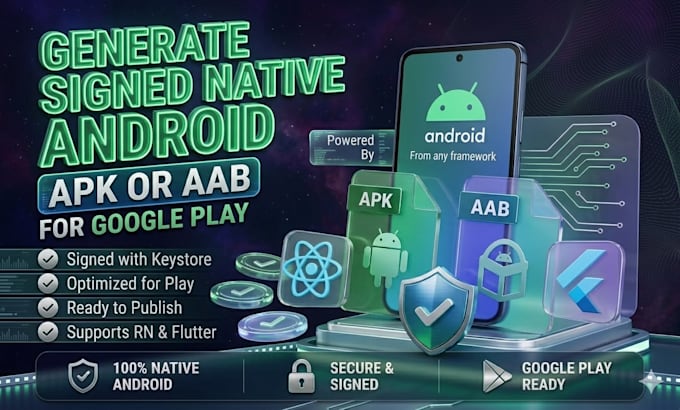 generate signed native android apk or aab for google play