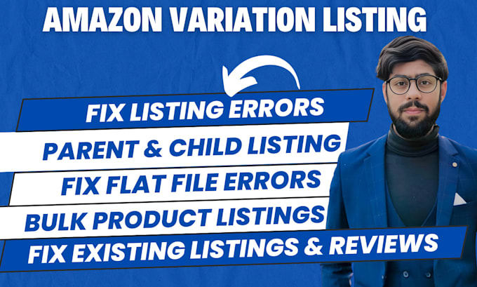 create amazon variation listing, setup expert, fix flat file error, and issues