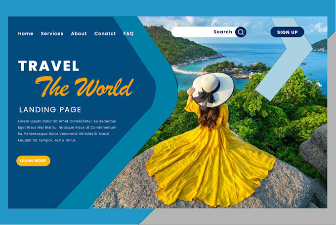 Do attractive headers, hero section, ui ux design for websites by ... image.
