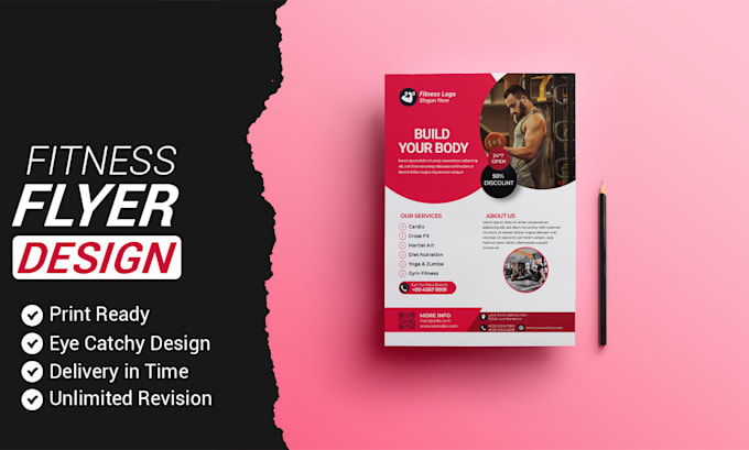 create gym, fitness, event flyer and postcard design
