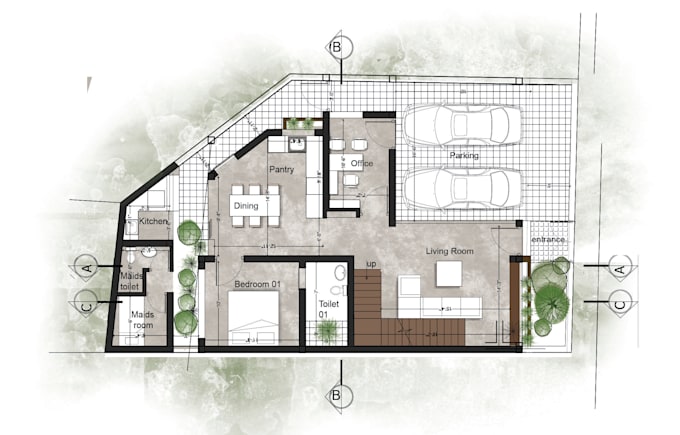 design your dream house and provide 2d drawings