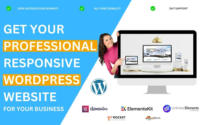 create wordpress website with elementor and acf, custom website development