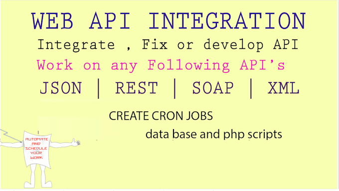 integrate API , fix or develop rest, json, xml and soap API
