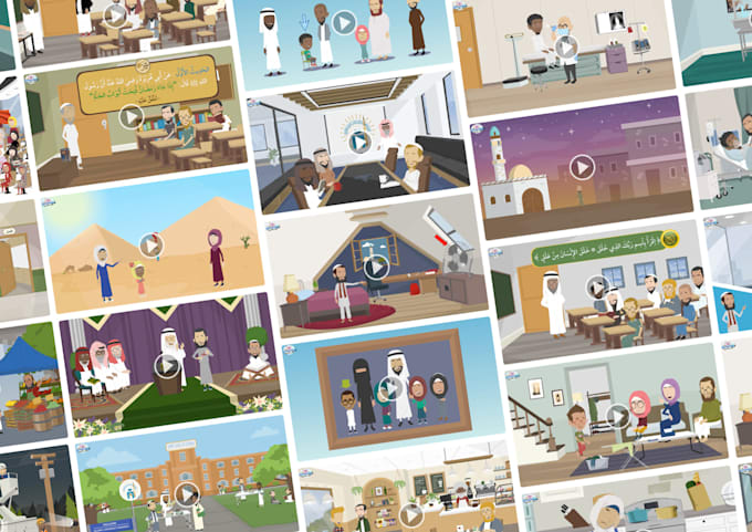 create an animated video in arabic