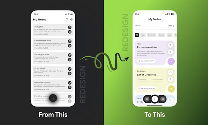 redesign and revamp mobile app UI UX in figma