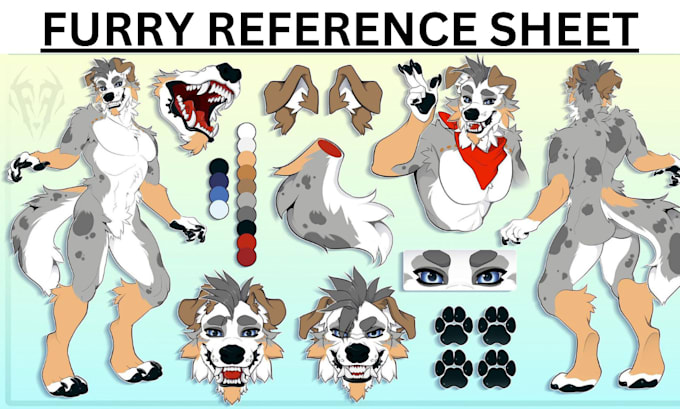 Draw furry reference sheet, furry art, nsfw furry for your fursona ...