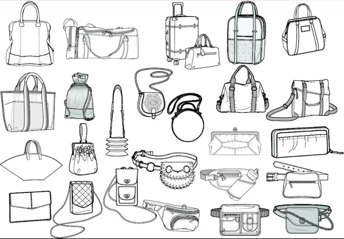create bag design, backpack, handbag, purse, duffle bag, bag tech pack