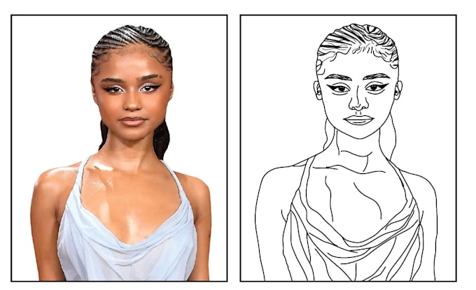 draw line art portrait from any image