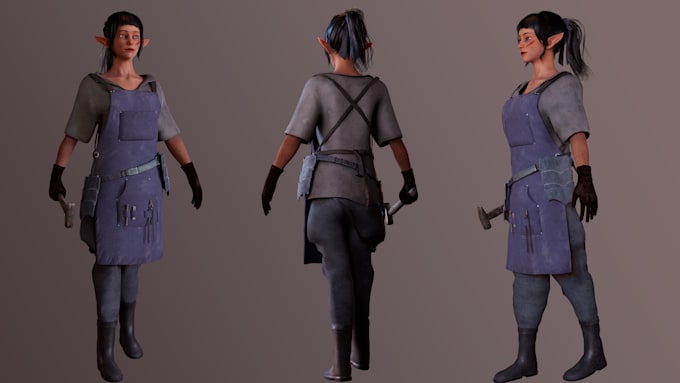 create a 3d character model for games or film projects