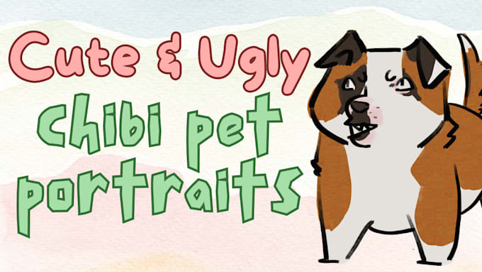 draw a cute or funny chibi version of your unique pet