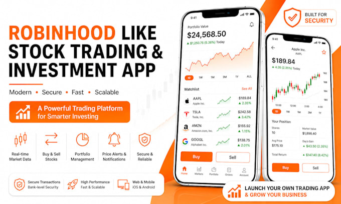 develop a robinhood like stock trading and investment app