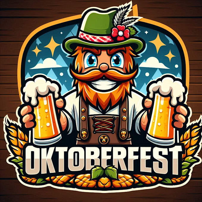 do mascot oktoberfest  beer logo design 23 hours