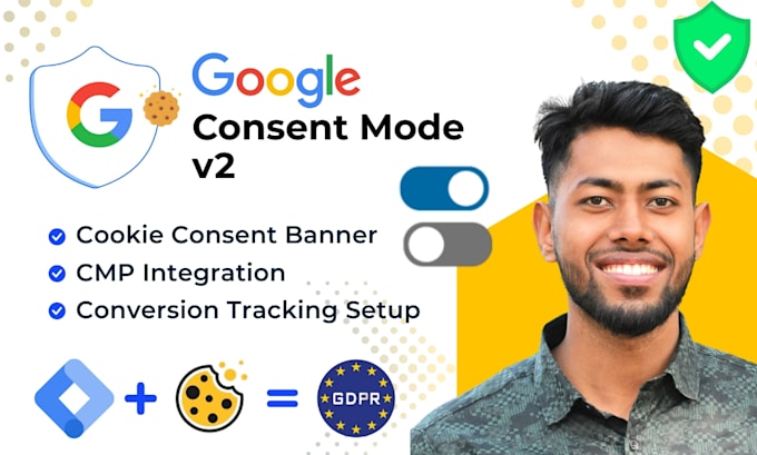 setup cookie consent banner, google consent mode v2, tag manager