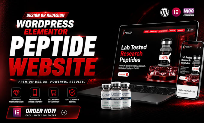 design or redesign wordpress elementor peptide website