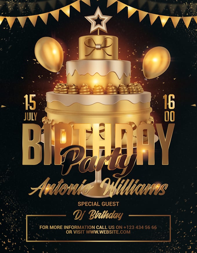 create happy birthday card, poster, wedding pack invitation