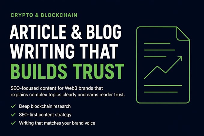 write crypto SEO content, blog posts and web3 copy for linkedin plus carousel