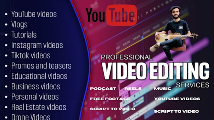 do professional youtube video and audio podcast editing