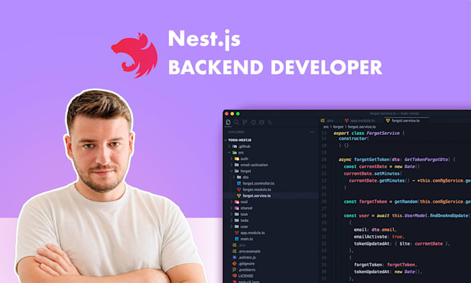 do nest js backend restapi graphql or mongodb developer with typescript server