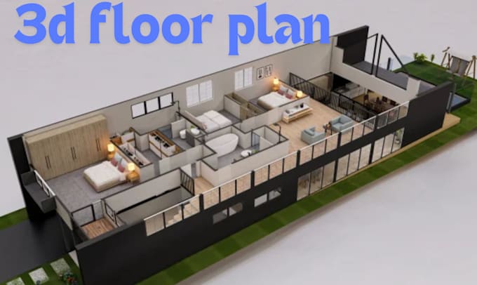 design 3d floor plan, interior exterior and realistic rendering