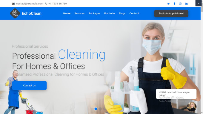 Design office house cleaning service website booking koala janitorial