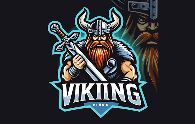 create beautiful viking warrior sword mascot logo only 12 hours
