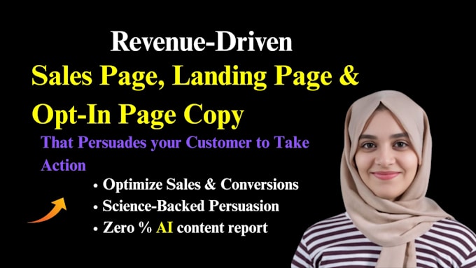 do copywriting for all landing page,sales page opt in page and SEO sales funnel