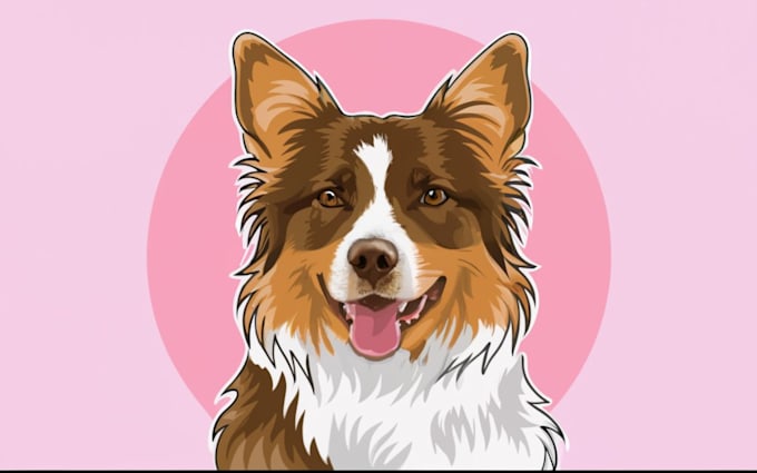 draw dog cat pet portrait vector illustration