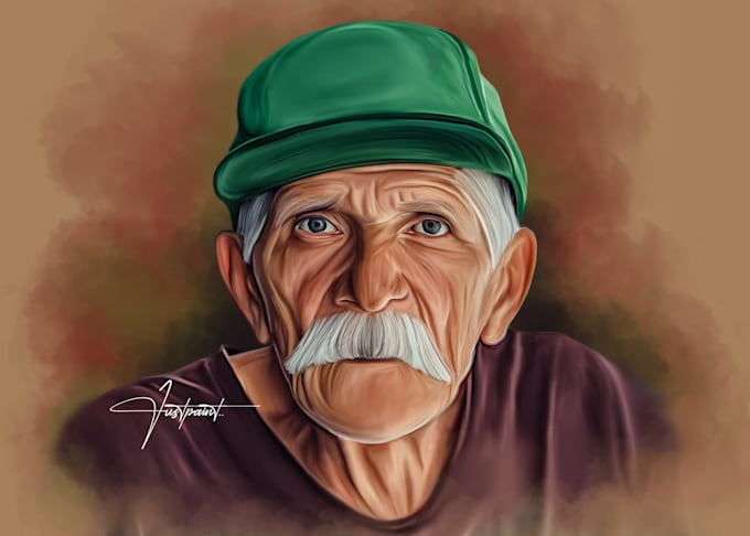 paint custom digital oil painting portrait from photo
