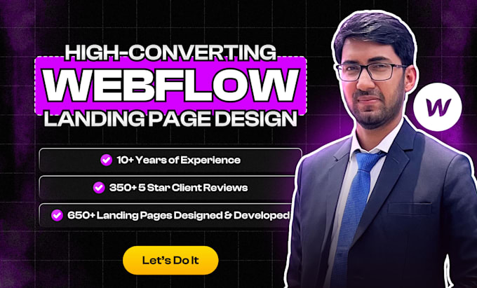 design and develop a cro, highconverting, ai driven webflow landing page