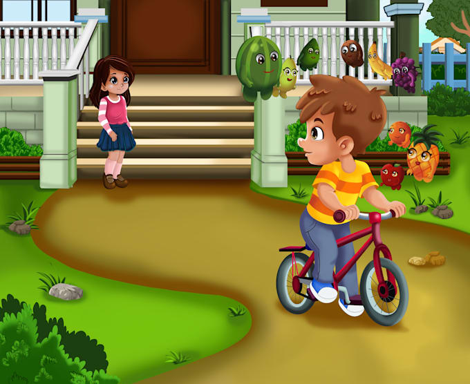 do children story book illustration