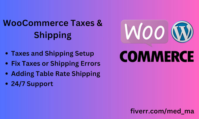 setup woocommerce taxes and shipping or fix issues