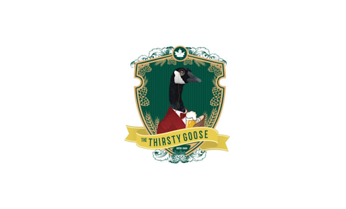design good looking unique thirsty goose logo