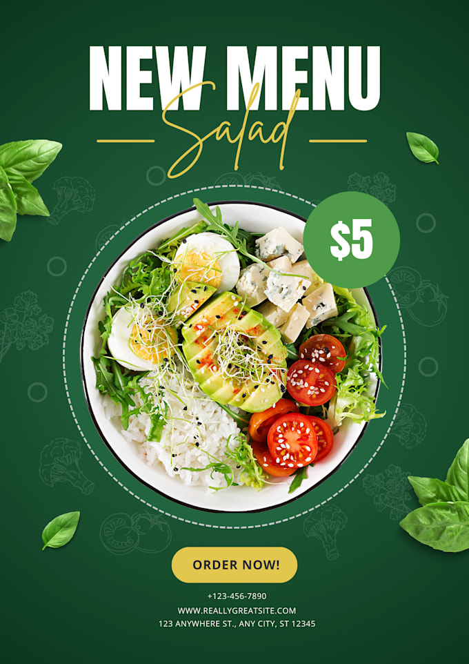 design a restaurant, cafe or food menu