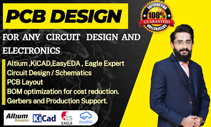 make pcb design layout in altium, easyeda, kicad and others
