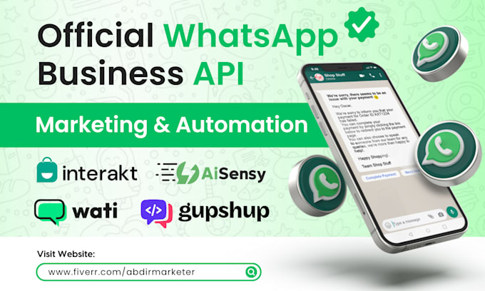 Setup whatsapp business api for bulk whatsapp message marketing, chat ...