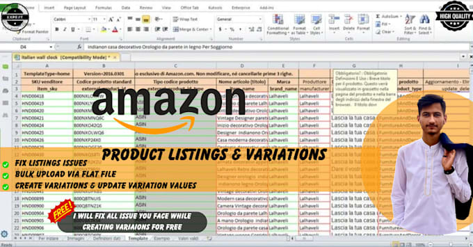 create perfect amazon listings and variation