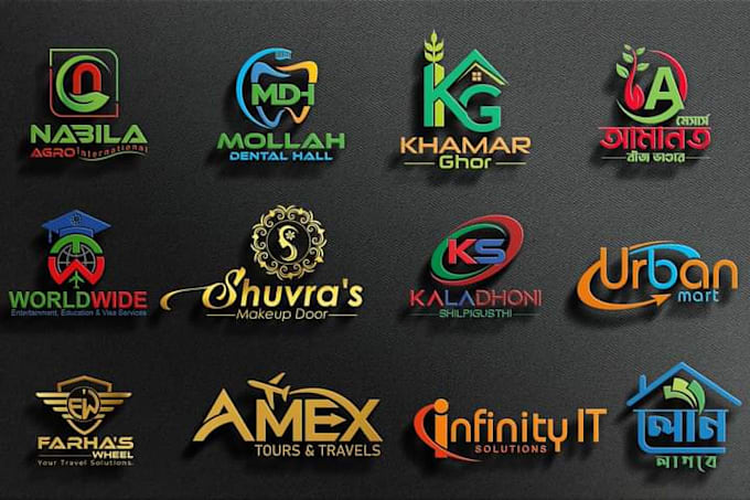 design a professional and modern 3d logo for your business